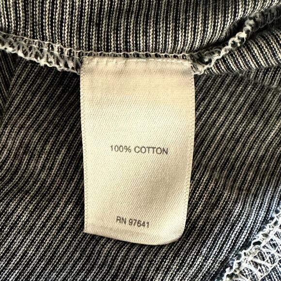 Women's Pure Jill Blk White Striped Asymmetrical Tunic Long Sleeve Cotton Top PL - Picture 7 of 9